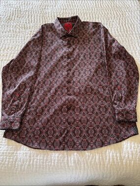 Au Noir Men's Long-Sleeve Patterned Shirt Rare Print BNWOT 7